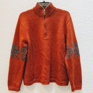 Banana Republic sweater orange wool & snowflake XL